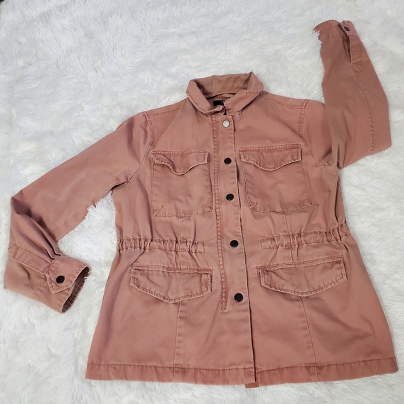 ANA~PALE PINK CARGO ZIP & SNAP JACKET! - Picture 8 of 15